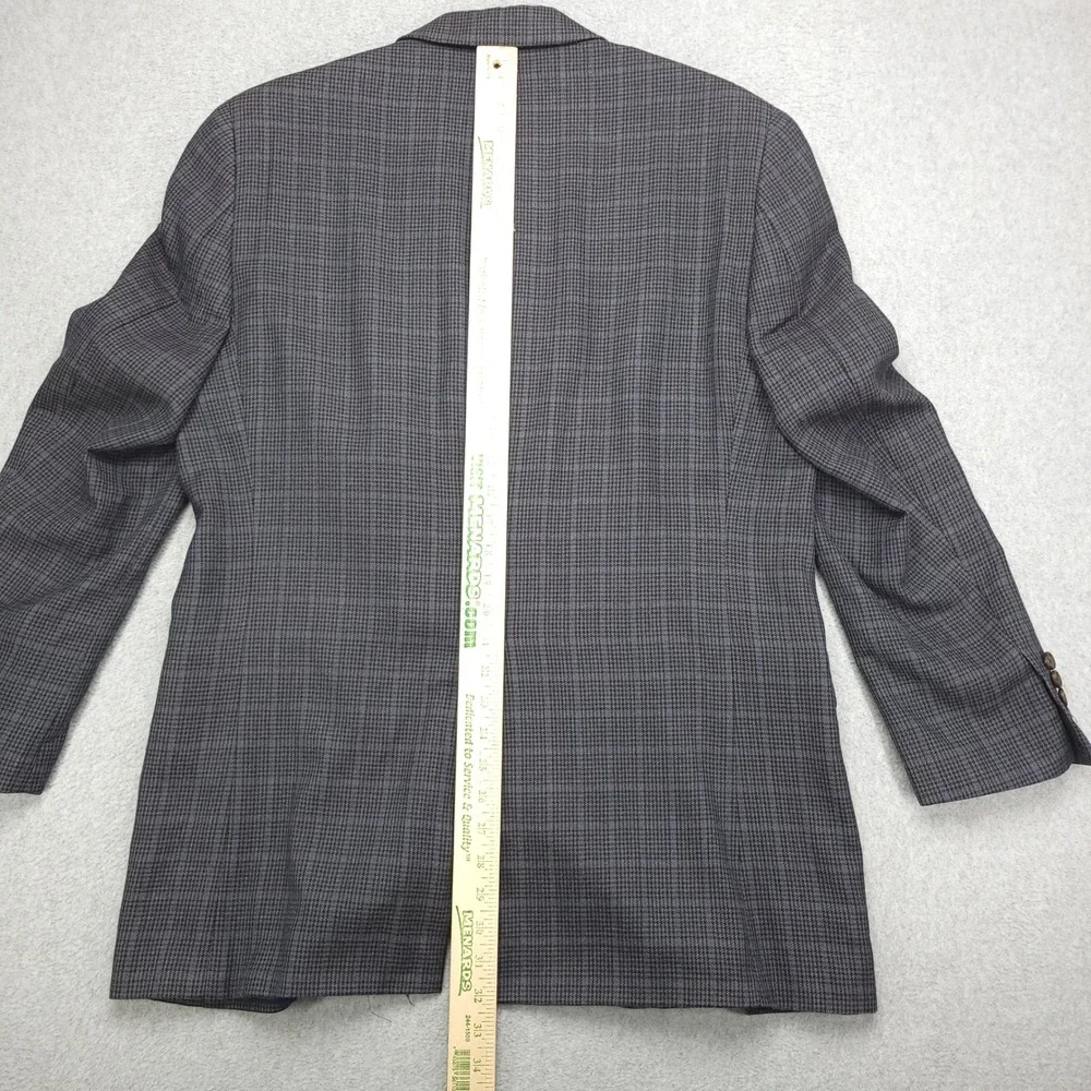Ralph Lauren Blazer‎ Jacket Men's 42L Gray Blue Glen Check Silk Wool Blend